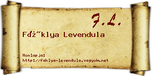 Fáklya Levendula névjegykártya
